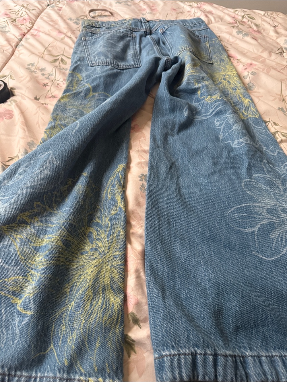 Pilcro unique Blue Floral-Print Denim Jeans size 28P cotton very comfortable - Picture 9 of 11